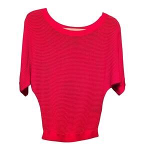 Express Red Batwing Sleeve Sheer Open Knit Sweater Sz XS